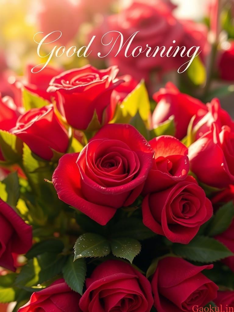 Red rose good morning images download 