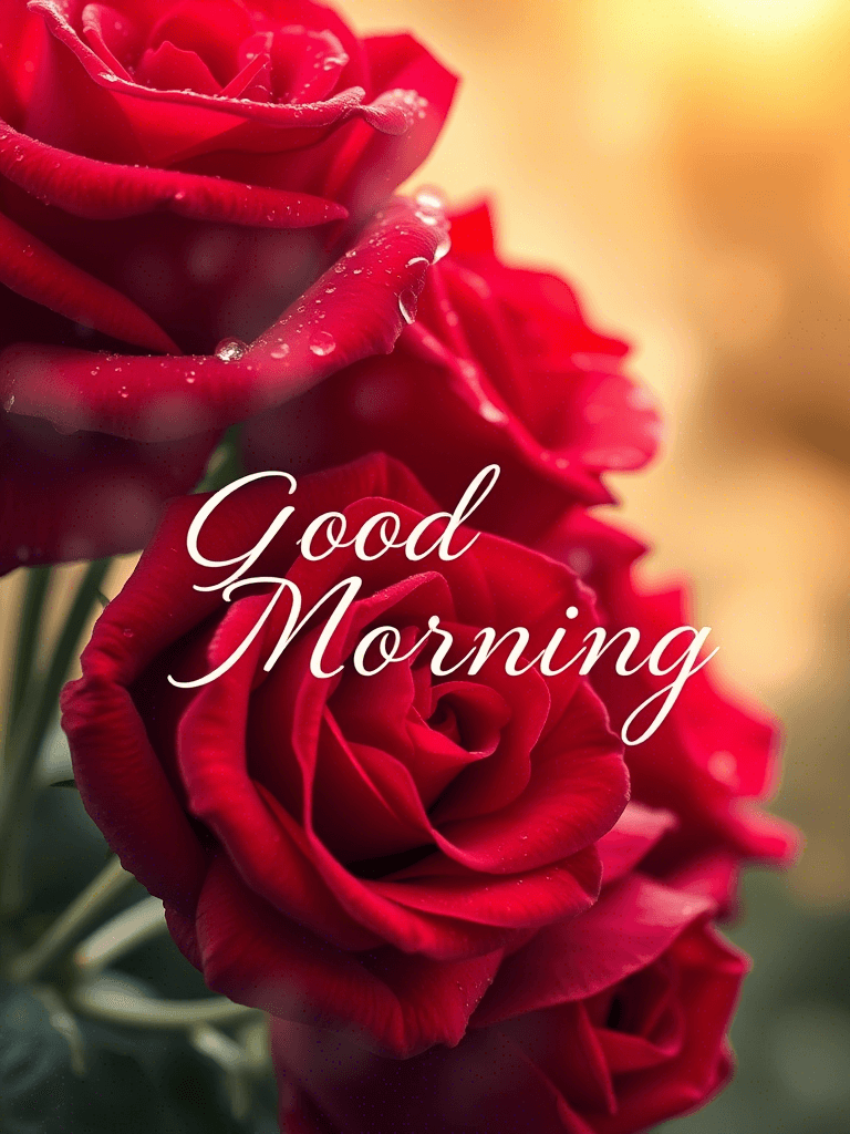 Red rose full hd good morning images download
