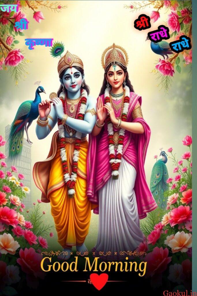 Beautiful radha krishna good morning images download 